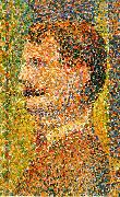 Detail from La Parade  showing pointillism, Georges Seurat
